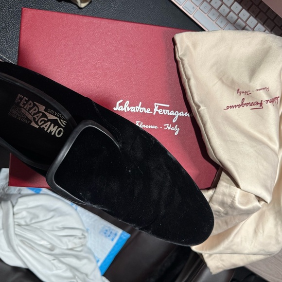 Salvatore Ferragamo Black Leather Loafers